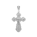 Серебряный большой мужской православный крест с родированием Крест,Подвеска,Оберег,Серебро,с вставкой Без вставок,РОССИЯ