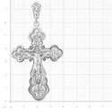 Серебряный большой мужской православный крест с родированием Крест,Подвеска,Оберег,Серебро,с вставкой Без вставок,РОССИЯ