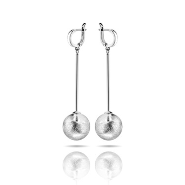 Серебряные матированые серьги 