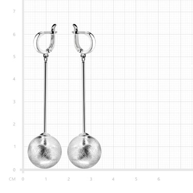 Серебряные матированые серьги 