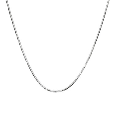 Серебряная цепочка, плетение снейк круглый, покрытие родий, ширина 0,9 мм