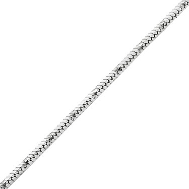 Серебряная цепочка, плетение снейк круглый, покрытие родий, ширина 0,9 мм