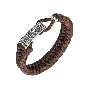 Браслет из паракорда с серебряной вставкой 