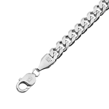 Серебряная цепь мужская, плетение панцирь, ширина 0,7 см