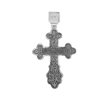 Большой серебряный крест с чернением