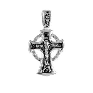 Серебряный православный крестик с чернением