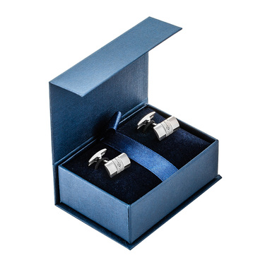 Серебряные запонки в рубашку, с белым фианитом