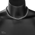 Серебряная цепь мужская, плетение ручной Бисмарк с чернением, ширина 0,8 см Цепочка на шею,Серебро,с замком Карабинный,РОССИЯ