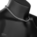 Серебряная цепь мужская, плетение ручной Бисмарк с чернением, ширина 0,8 см Цепочка на шею,Серебро,с замком Карабинный,РОССИЯ