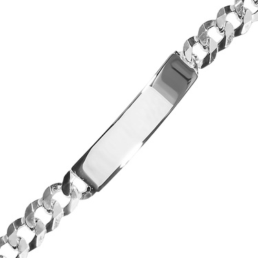 Серебряный мужской браслет, плетение Панцирное с проставкой, покрытие 999 пробы, ширина 0,8 см