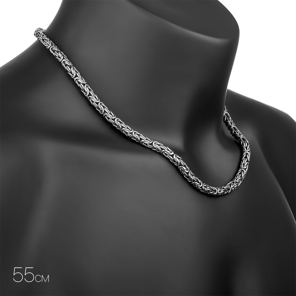 Серебряная цепь ручной работы Византийское плетение Ф4,5мм. Серебро | Руническая мастерская
