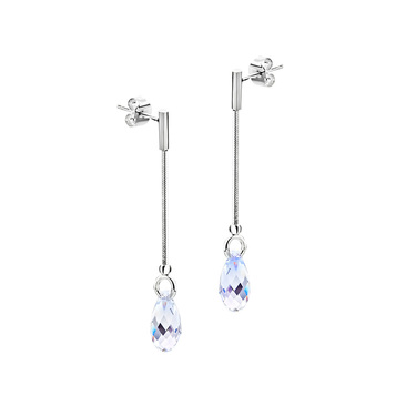 Серебряные серьги с кристаллами Сваровски 