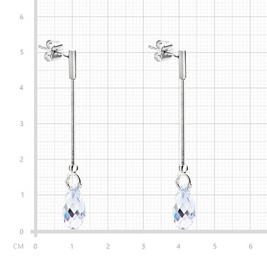 Серебряные серьги с кристаллами Сваровски 