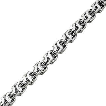 Серебряный мужской браслет, плетение квадратный Бисмарк с чернением, ширина 6,6 мм