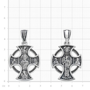 Серебряный православный крест, чернение