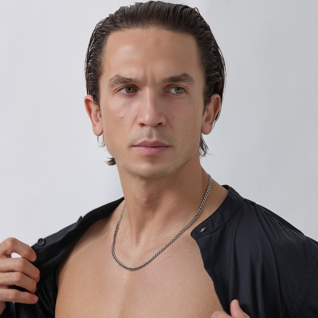 Цепочка на шею,Серебро,с замком Карабинный,РОССИЯ