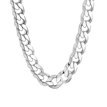 Широкая серебряная мужская цепь, плетение Панцирь с родием, более 200 грамм, ширина 1,5 см