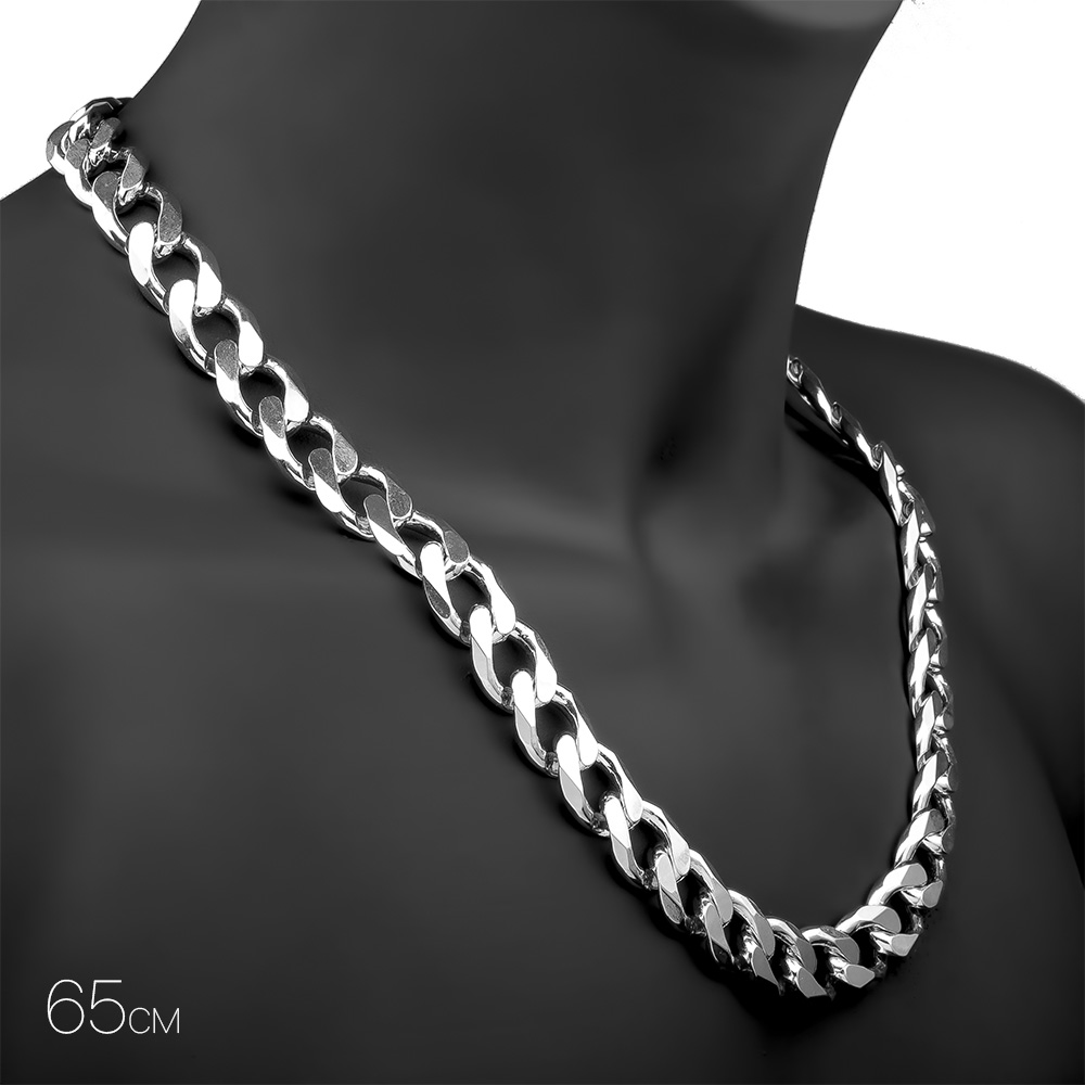 Мужская серебряная цепочка плетения «Панцирное»