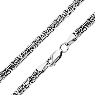 Серебряная цепочка, плетение лисий хвост, родий, ширина 3,3 мм