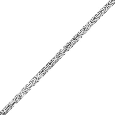 Серебряная цепочка, плетение лисий хвост, родий, ширина 3,3 мм
