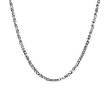Серебряная цепочка, плетение лисий хвост, родий, ширина 3,3 мм