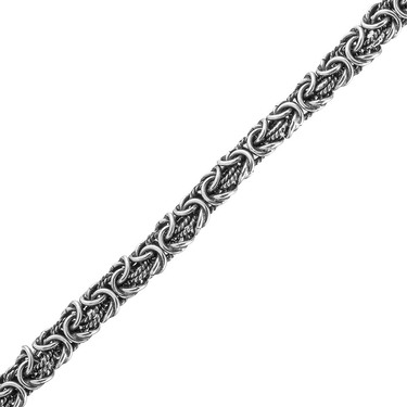 Серебряная цепь с чернением, плетение Королевская мантия, ширина 0,8 см