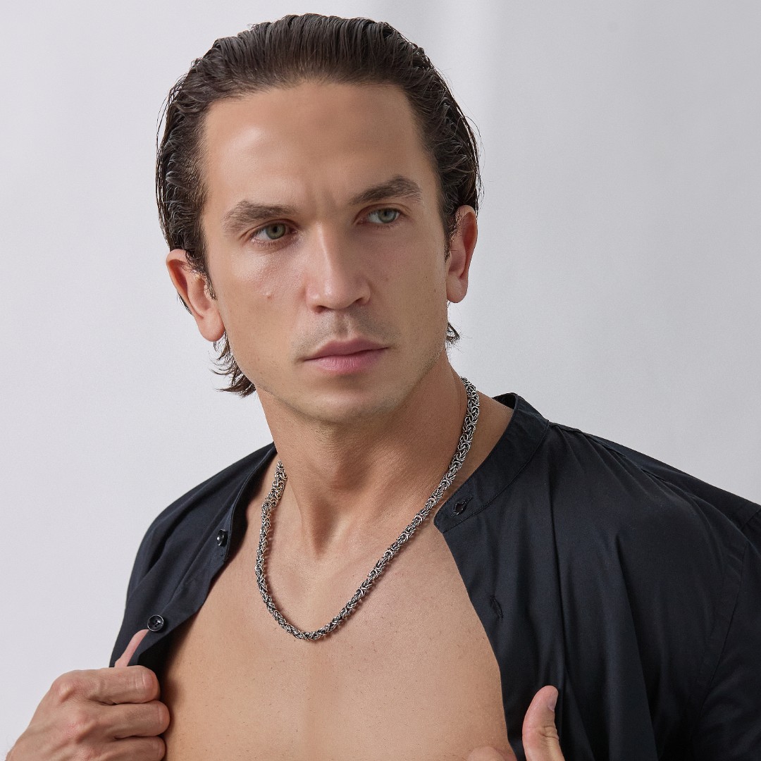 Цепочка на шею,Серебро,с замком Карабинный,РОССИЯ