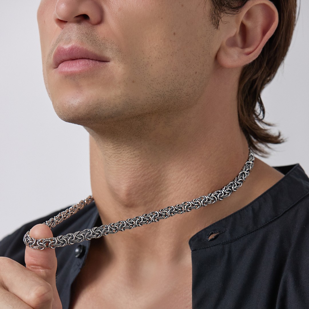 Цепочка на шею,Серебро,с замком Карабинный,РОССИЯ