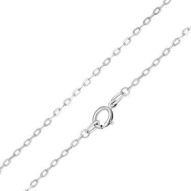 Серебряная цепочка, плетение Якорное, родированая, ширина 1,5 мм