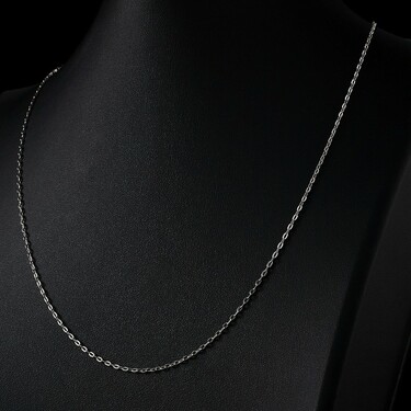 Серебряная цепочка, плетение Якорное, родированая, ширина 1,5 мм