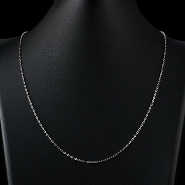 Серебряная цепочка, плетение Якорное, родированая, ширина 1,5 мм