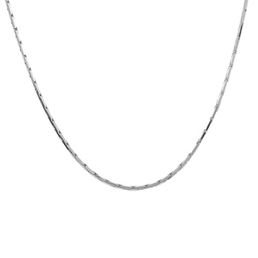 Женская серебряная цепочка, плетение Шнурок с огранкой, родий, ширина 2 мм