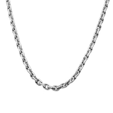 Серебряная цепь, плетение якорное, ширина 4,4 мм