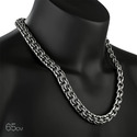 Серебряная толстая мужская цепь, плетение Круглый Бисмарк, ~200 грамм, чернение, ширина 1,4см Цепочка на шею,Серебро,с замком Карабинный,РОССИЯ