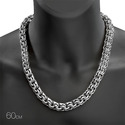 Серебряная толстая мужская цепь, плетение Круглый Бисмарк, ~200 грамм, чернение, ширина 1,4см Цепочка на шею,Серебро,с замком Карабинный,РОССИЯ