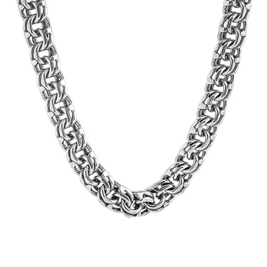 Серебряная толстая мужская цепь, плетение Круглый Бисмарк, ~200 грамм, чернение, ширина 1,4см