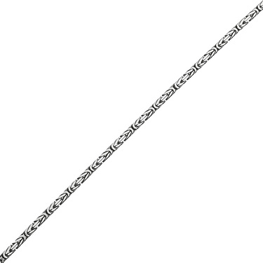 Серебряная цепочка Лисий Хвост Квадратный (Византийская), покрытие родий, ширина 2,2 мм