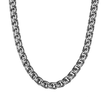 Серебряная цепь, плетение Бисмарк, оксидирование, ширина 6,7 мм