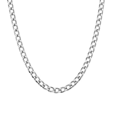 Серебряная цепочка, плетение Панцирное , покрытие родием, ширина 4,5 мм