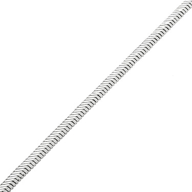 Серебряная цепочка, плетение снейк с гранью, покрытие родий, ширина 0,9 мм