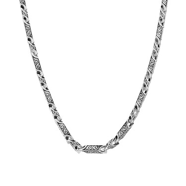 Серебряная мужская литая цепь с гранями, покрытие родием, ширина 5 мм