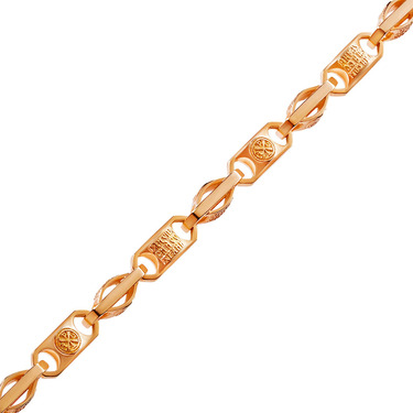 Серебряная мужская литая цепь Спаси и сохрани, покрытие позолотой, ширина 6 мм