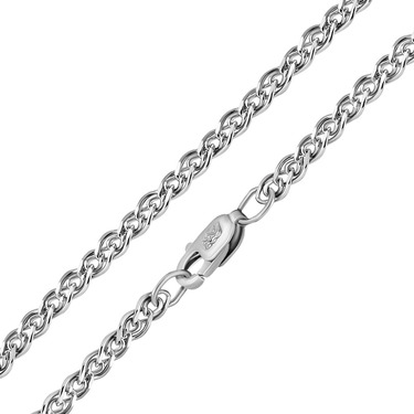 Женская серебряная цепочка, плетение Нонна, родированная, ширина 3 мм