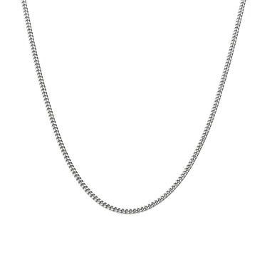 Серебряная цепочка, плетение панцирное, покрытие родием, ширина 2 мм