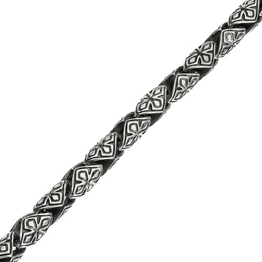 Серебряная цепь, плетение Персидское круглое, с чернением, ширина 5 мм