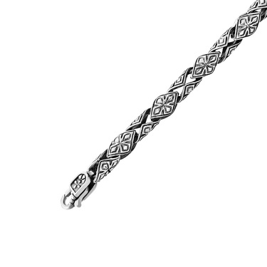 Серебряная цепь, плетение Персидское круглое, с чернением, ширина 5 мм