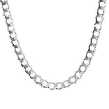 Серебряная цепь, плетение Панцирное покрытие родием, ширина 6 мм