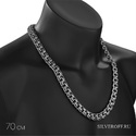 Серебряная толстая мужская цепь, плетение Круглый Бисмарк, чернение, ширина 1,3 см Цепочка на шею,Серебро,с замком Карабинный,РОССИЯ