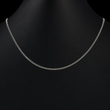 Женская серебряная цепочка, плетение Лав, родий, ширина 2 мм