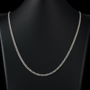 Женская серебряная цепочка, плетение Нонна, родированная, ширина 3,5 мм